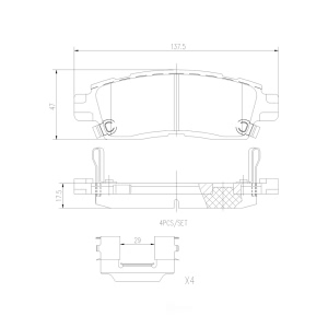 brembo Premium Ceramic Rear Disc Brake Pads for 2008 Chevrolet Trailblazer - P10010N