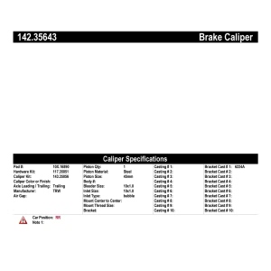 Centric Posi Quiet™ Loaded Brake Caliper for 2016 Mercedes-Benz SL400 - 142.35643