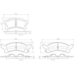 brembo Premium Ceramic Front Disc Brake Pads for 1994 Oldsmobile Achieva - P09012N