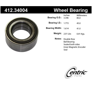 Centric Premium™ Rear Passenger Side Double Row Wheel Bearing for BMW 135i - 412.34004