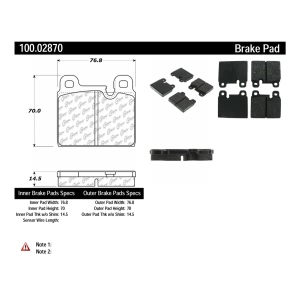 Centric Formula 100 Series™ OEM Brake Pads for 1988 Porsche 911 - 100.02870