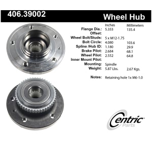 Centric Premium™ Wheel Bearing And Hub Assembly for 2001 Volvo C70 - 406.39002