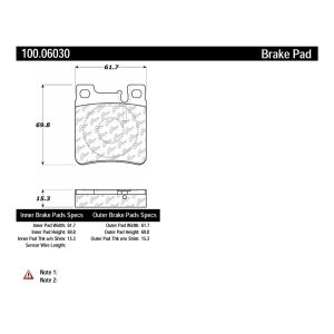 Centric Formula 100 Series™ OEM Brake Pads for 2004 Mercedes-Benz SLK32 AMG - 100.06030