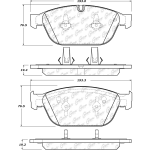 Centric Posi Quiet™ Semi-Metallic Front Disc Brake Pads for 2016 Audi A8 Quattro - 104.15460