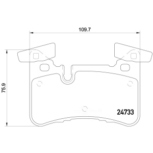 brembo Premium Low-Met OE Equivalent Rear Brake Pads for 2014 Mercedes-Benz C63 AMG - P50110