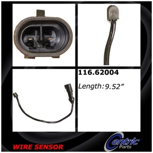 Centric Rear Passenger Side Brake Pad Sensor for Chevrolet - 116.62004