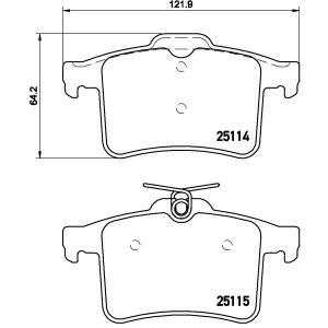 brembo Premium Low-Met OE Equivalent Rear Brake Pads for Jaguar XKR-S - P36026