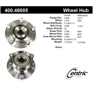 Centric Premium™ Wheel Bearing And Hub Assembly for 1995 Eagle Talon - 400.46005