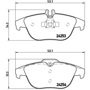 brembo Premium Low-Met OE Equivalent Rear Brake Pads for 2012 Mercedes-Benz C300 - P50068