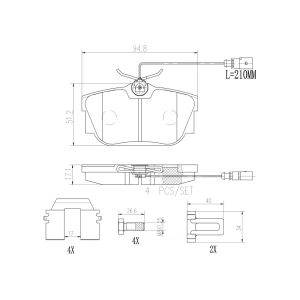 brembo Premium Ceramic Rear Disc Brake Pads for 2003 Volkswagen EuroVan - P85046N