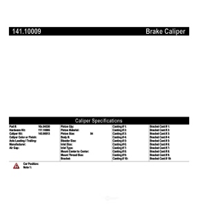 Centric Semi-Loaded Brake Caliper for Peugeot - 141.10009