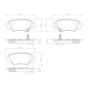 brembo Premium Ceramic Rear Disc Brake Pads for 2016 Mazda 3 - P49049N