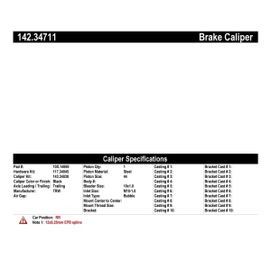 Centric Posi Quiet™ Loaded Brake Caliper for 2016 BMW 650i - 142.34711