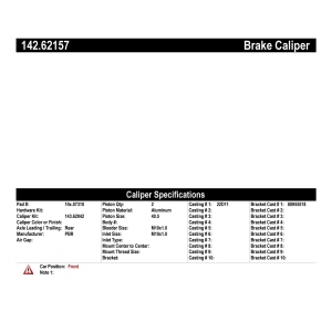 Centric Posi Quiet™ Loaded Brake Caliper for 2008 Cadillac XLR - 142.62157