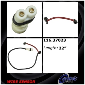 Centric Rear Brake Pad Sensor for Porsche - 116.37023