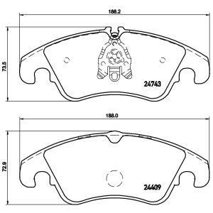 brembo Premium Low-Met OE Equivalent Front Brake Pads for 2013 Audi S4 - P85098