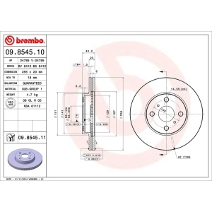 brembo UV Coated Series Front Brake Rotor for 2005 Toyota Echo - 09.8545.11