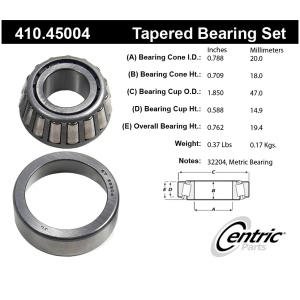 Centric Premium™ Front Passenger Side Outer Wheel Bearing and Race Set for Mazda RX-7 - 410.45004