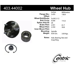Centric Premium™ Wheel Hub Repair Kit for 1999 Toyota Camry - 403.44002