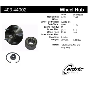 Centric Premium™ Wheel Hub Repair Kit for 2000 Toyota Camry - 403.44002