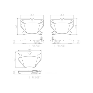 brembo Premium Ceramic Rear Disc Brake Pads for 2003 Pontiac Vibe - P83052N