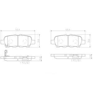 brembo Premium Ceramic Rear Disc Brake Pads for 2010 Nissan Murano - P56068N