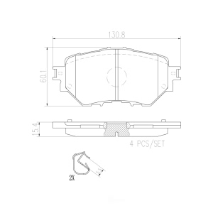 brembo Premium Ceramic Front Disc Brake Pads for 2018 Mazda 3 - P49052N