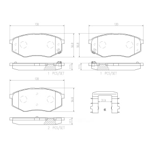 brembo Premium Ceramic Front Disc Brake Pads for 2012 Hyundai Tucson - P30055N