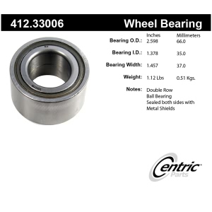 Centric Premium™ Wheel Bearing for 1986 Volkswagen Jetta - 412.33006