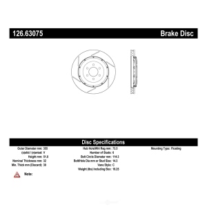 Centric Premium™ OE Style Slotted Brake Rotor for 2017 Dodge Viper - 126.63075