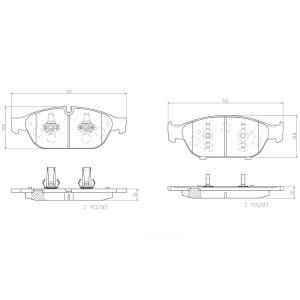brembo Premium Ceramic Front Disc Brake Pads for Audi A6 Quattro - P85127N