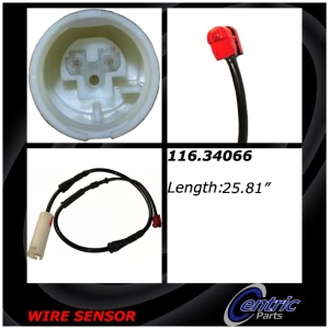 Centric Front Brake Pad Sensor for 2011 BMW 128i - 116.34066