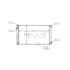 TYC Engine Coolant Radiator for 2017 Lexus NX300h - 13515