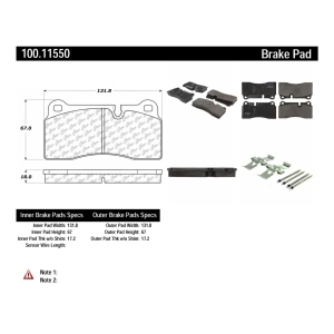 Centric Formula 100 Series™ OEM Brake Pads for 2014 Audi R8 - 100.11550