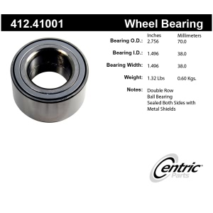 Centric Premium™ Double Row Wheel Bearing for Daihatsu Charade - 412.41001