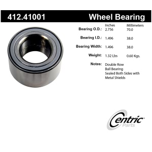 Centric Premium™ Double Row Wheel Bearing for 1989 Daihatsu Charade - 412.41001