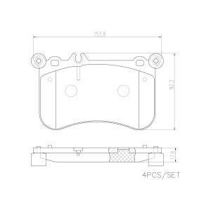 brembo Premium Ceramic Front Disc Brake Pads for 2013 Mercedes-Benz E550 - P50098N