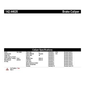 Centric Posi Quiet™ Loaded Brake Caliper for 2012 Lexus LS460 - 142.44620