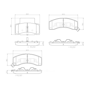 brembo Premium Ceramic Front Disc Brake Pads for 2000 Chevrolet C3500 - P59061N