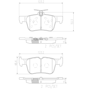 brembo Premium Ceramic Rear Disc Brake Pads for 2017 Lincoln MKC - P24175N