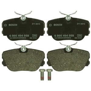 Bosch EuroLine™ Semi-Metallic Front Disc Brake Pads for 1991 Mercedes-Benz 190E - 0986494058