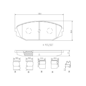 brembo Premium Ceramic Front Disc Brake Pads for 2002 Honda Odyssey - P28049N