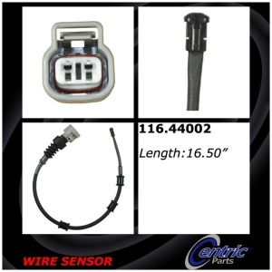 Centric Rear Brake Pad Sensor - 116.44002