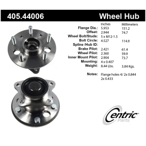 Centric Premium™ Wheel Bearing And Hub Assembly for 2003 Toyota Camry - 405.44006
