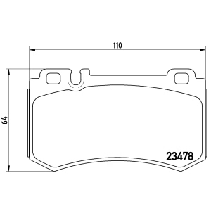 brembo Premium Low-Met OE Equivalent Rear Brake Pads for 2006 Mercedes-Benz CLS55 AMG - P50061