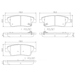 brembo Premium Ceramic Rear Disc Brake Pads for 2013 Hyundai Genesis - P30079N