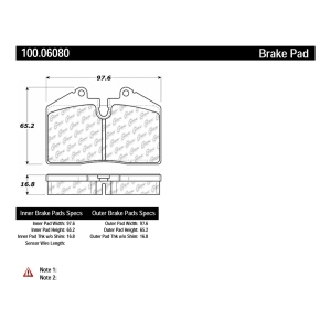 Centric Formula 100 Series™ OEM Brake Pads for 1990 Porsche 944 - 100.06080