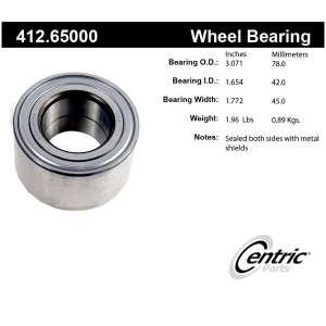 Centric Premium™ Front Passenger Side Double Row Wheel Bearing for 2002 Ford Escape - 412.65000