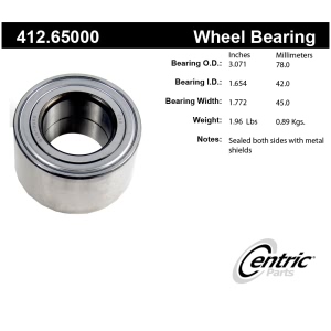 Centric Premium™ Front Passenger Side Double Row Wheel Bearing for 2008 Ford Escape - 412.65000