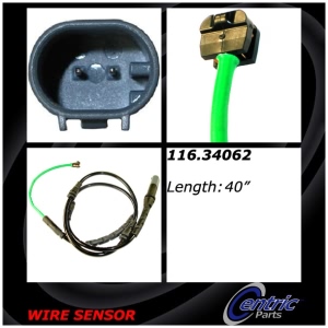 Centric Front Brake Pad Sensor for 2015 BMW X5 - 116.34062